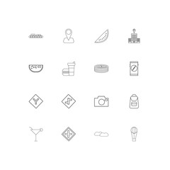 Travel simple linear icons set. Outlined vector icons