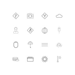 Travel simple linear icons set. Outlined vector icons