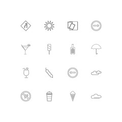 Travel simple linear icons set. Outlined vector icons