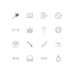 Sport Fitness And Recreation simple linear icons set. Outlined vector icons