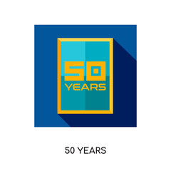 50 year logo isolated on white background for your web, mobile and app design