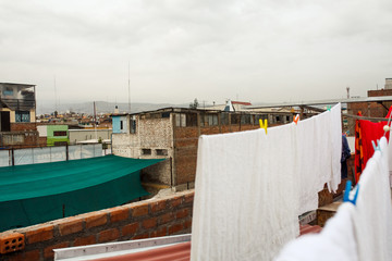 Arequipa, PERU - February 2, 2018 - Center of a town
