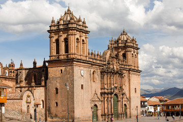 Arequipa, PERU - February 2, 2018 - Center of a town