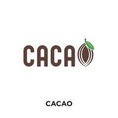 logo cacao isolated on white background for your web, mobile and app design