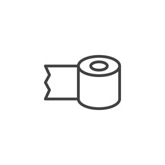 Toilet paper outline icon. linear style sign for mobile concept and web design. Hygiene simple line vector icon. Symbol, logo illustration. Pixel perfect vector graphics