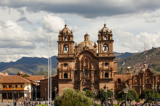 Arequipa, PERU - February 2, 2018 - Center of a town
