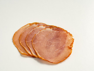 Sliced loin on white background