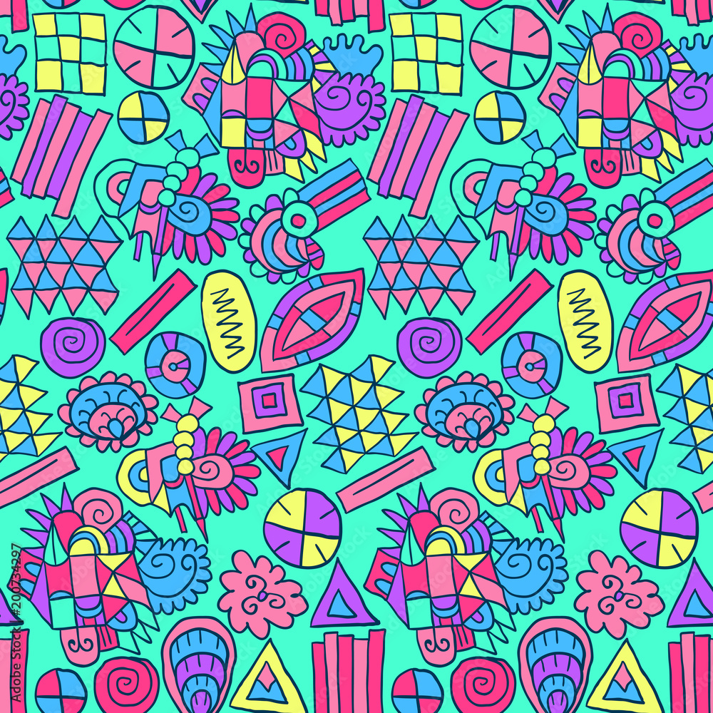 Poster doodle zentangle pattern abstract elements background light