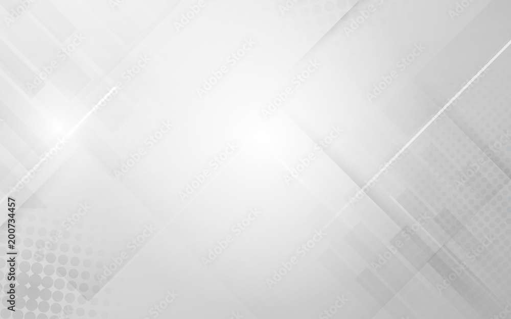 Poster Abstract white and grey modern geometric shape with futuristic concept background