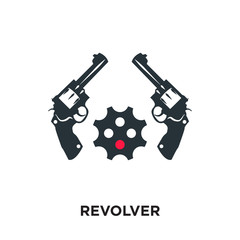 revolver logo isolated on white background for your web, mobile and app design