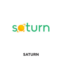 saturn logo isolated on white background for your web, mobile and app design