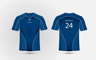 Blue and white layout football sport t-shirt, kits, jersey, shirt  design template
