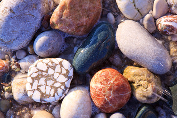 Sea stones background.