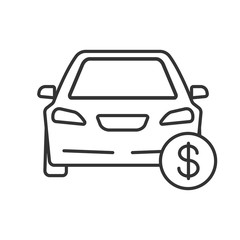 Car with dollar sign linear icon