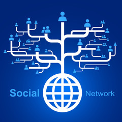 social network people globe worldwide