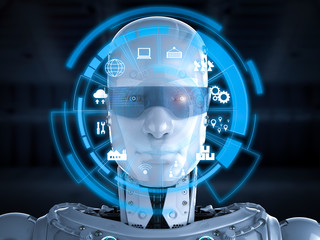 robot with eyeglasses