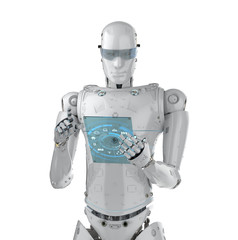 robot with glass tablet