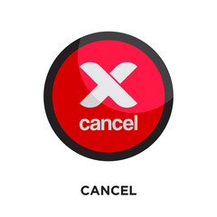 cancel logo isolated on white background for your web, mobile and app design