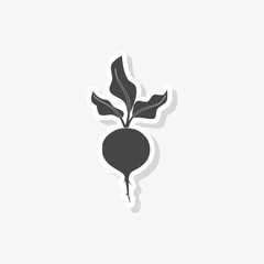 Sugar beet sticker, simple vector icon
