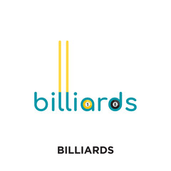 billiards logo isolated on white background for your web, mobile and app design