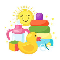 newborn kid toys and elements