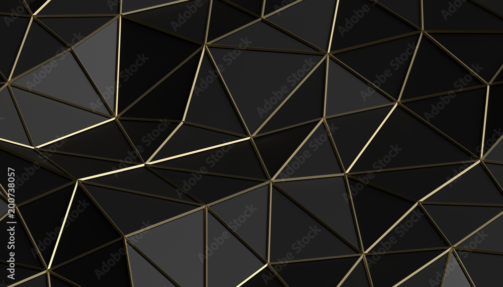 Poster abstract 3d rendering of triangulated surface. modern background. futuristic polygonal shape. low po