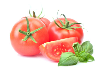 Fresh tomatoes with basil