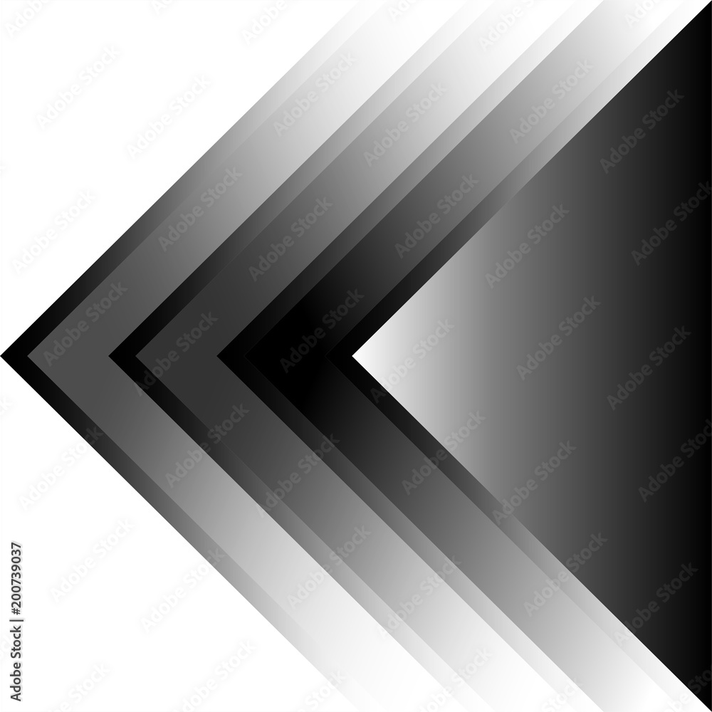 Aufkleber abstract black and gray pattern on which the arrow points left or back. modern futuristic background