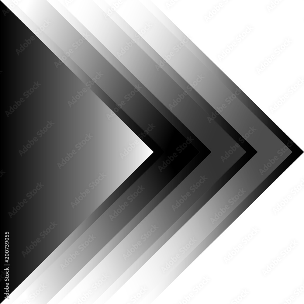 Poster abstract black and gray pattern on which the arrow points right or next. modern futuristic backgroun