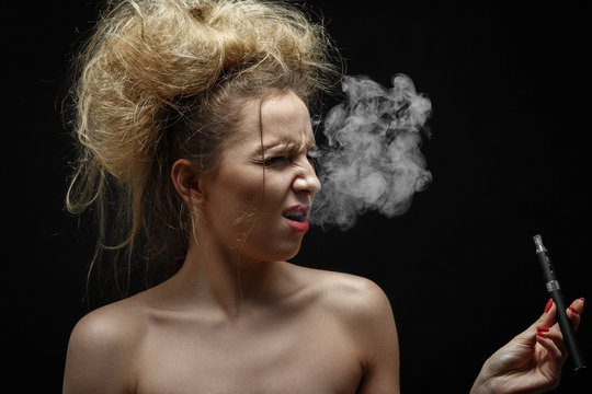 woman smoking cough