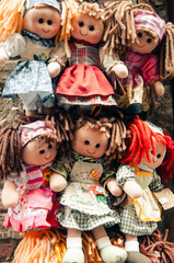 collection of dolls in vintage style