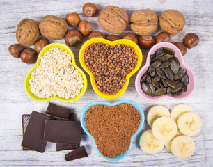 Products containing magnesium. Healthy food.