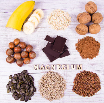 Products containing magnesium. Healthy food.