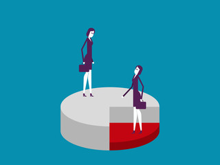 Business people and pie chart. Vector illustration business concept.