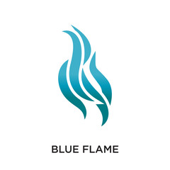 blue flame logo isolated on white background for your web, mobile and app design