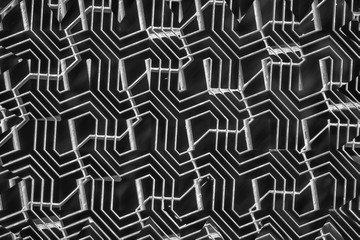 Ion Fabric texture, futuristic textile background in monochrome