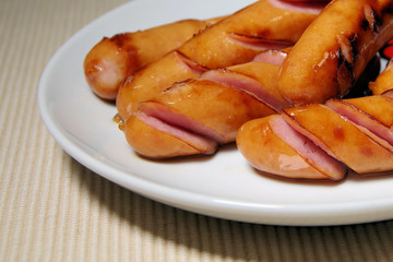 焼いたウインナーソーセージ