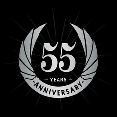55 years anniversary. Elegant anniversary design. 55 years logo.
