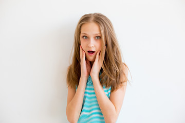 Fototapeta premium Girl showing emotions