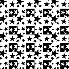 Seamless pattern with a five-pointed stras in a black - white colors