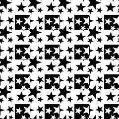 Seamless pattern with a five-pointed stras in a black - white colors