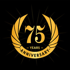 75 years anniversary. Elegant anniversary design. 75 years logo.
