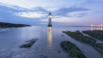 Fototapeta na wymiar Perch Rock Lighthouse sunset - New Brighton Wirral UK