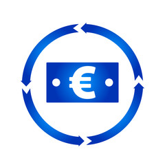 Euro bill turn icon