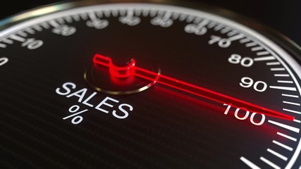 Sales meter or indicator conceptual animation