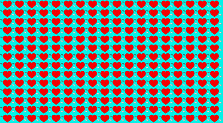 Heart pierced by arrow on blue background