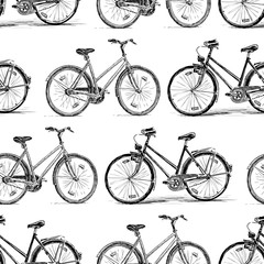 Pattern of the bicycles sketches