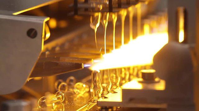 Modern technologies of manufacturing ampoules with a vaccine. Sealing of the ampoule with a flame.