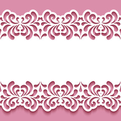 Border lace pattern with cutout floral swirls