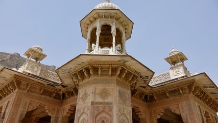 Gaitor Ki Chhatriyan in Jaipur, Rajasthan Indien, Mogularchitektur, Grabmahl